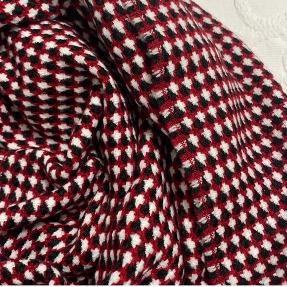 Nordstrom Large Black, Red, & White Knit Scarf - Picture 6 of 10